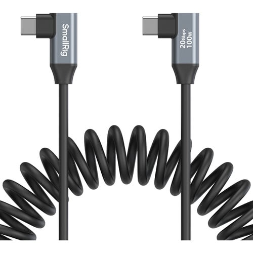 SmallRig USB-C (Straight/Angled) To USB-C (Angled) Coiled Data Cable 4793
