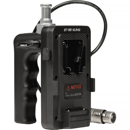 Nanlite BT-BG-XLR4II V-Mount Battery Grip with 4-Pin XLR Connector