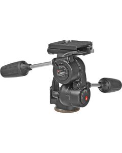 Manfrotto 808RC4 3-Way Pan/Tilt Head with RC4 Quick Release - Supports 17.6 lb (8kg)