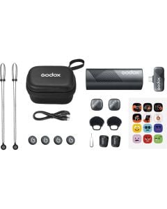 Godox Cube-S 2-Person Wireless Microphone USB-C for Mobile Devices Black
