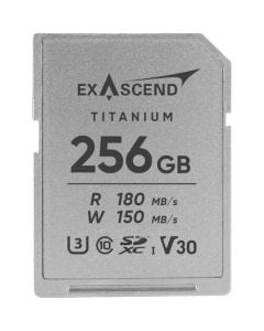 Exascend 256GB Titanium UHS-I SDXC Memory Card(Read:180MB/S, Write:150MB/S)