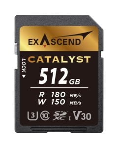 Exascend Catalyst SD Card 512GB, UHS-I / V30 / U3 / Class 10, Read:180 MB/s, Write:150 MB/s
