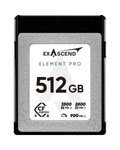 Exascend Element Pro CFexpress TypeB Card 512GB/ Read: 3500 MB/s, Write: 3100 MB/s