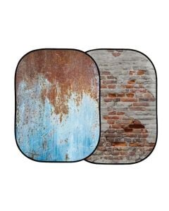 Manfrotto Urban Collapsible Background (5 x 7', Rusty Metal/Plaster Wall
