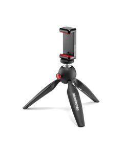 Manfrotto Pixi 2 Mini Tripod with Smartphone Clamp Black (Made in Italy)