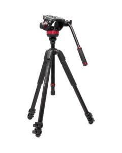 Manfrotto 502 Fluid Video Head Flat Base with 055 Video Alu Tripod