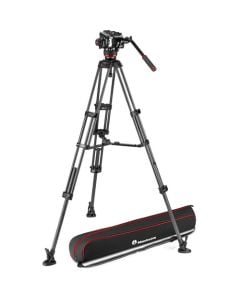 Manfrotto 504X Fluid Video Head & MVTTWINMC Carbon Fiber Tripod with Mid-Level Spreader