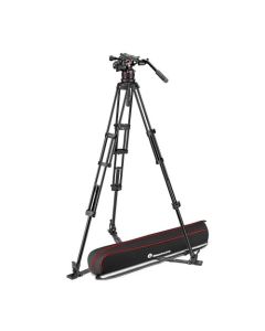Manfrotto Nitrotech 612 Video Head With Aluminium Twin Leg Ground Spreader Tripod Kit
