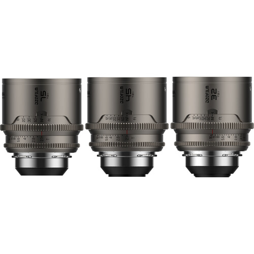 DZOFilm Arcana Anamorphic Prime 3-Lens Kit (PL Mount, Titanium, Meter)