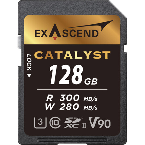 Exascend Catalyst SD Card 128GB, UHS-II / V90 / U3 / Class 10, Read:300 MB/s, Write:280 MB/s