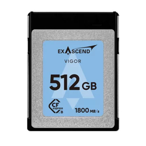 Exascend 512GB VIGOR CFexpress 2.0 Type B Memory Card(Read:1800MB/S, Write:1700MB/S)