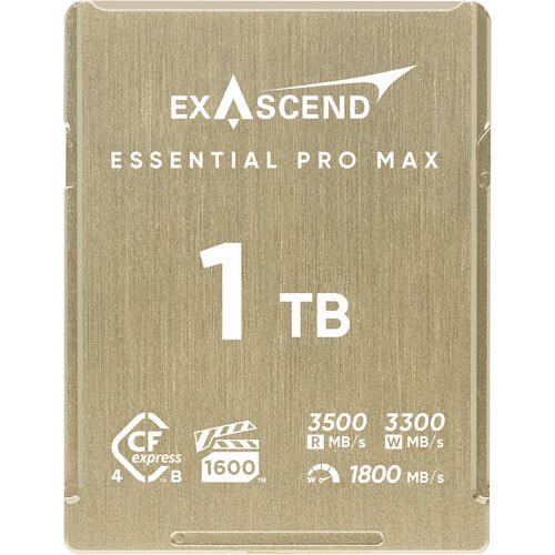 Exascend 1TB Essential Pro Max CFexpress 4.0 Type B Memory Card(Read:1750MB/S, Write:1800MB/S)