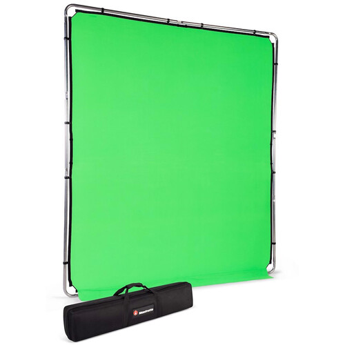 Manfrotto Cover EzyFrame Chroma Key Verde 2x2,3m – Fondale Pieghevole Ultraportatile Per Foto E Video