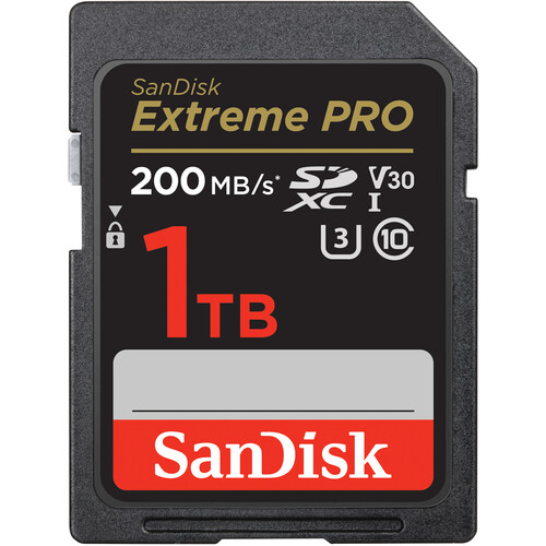 SanDisk SDXC Card Extreme Pro - 2TB, 250MB/s, V30, UHS-I, U3 for 4K Video