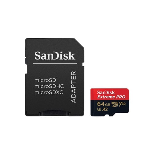 SanDisk microSD Extreme Pro UHS I Card 64GB for 4K Video on Smartphones, Action Cams & Drones 200MB/s Read, 90MB/s Write,