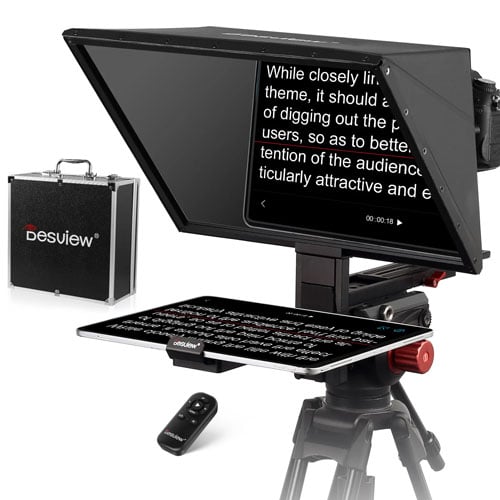 Desview TP170 Portable Teleprompter for Tablets and Smartphones Fits Devices 12.9 to 17
