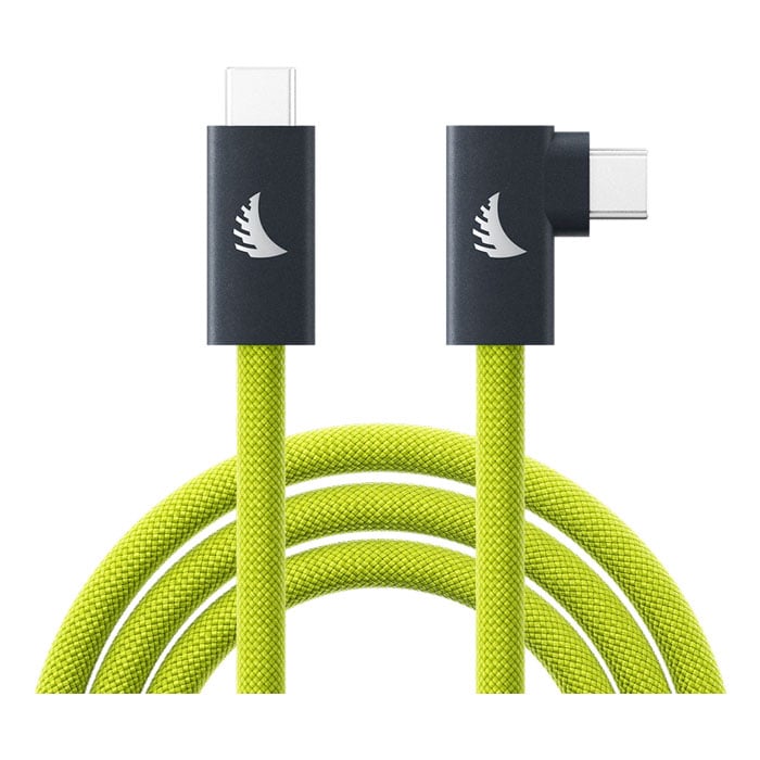 Angelbird USB-C 3.2 Solid Flex Tether Cable Right-Angle Lime 4.5m - 14.8 ft