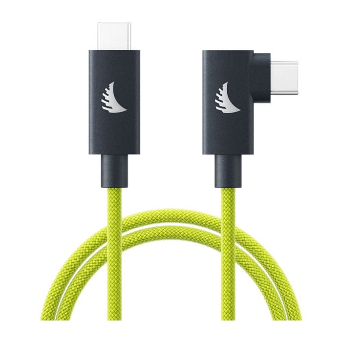 Angelbird USB-C 4.0 Solid Flex Cable Right-Angle Lime 1 m-3.3 ft
